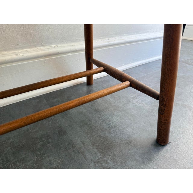 Mid-Century Modern Solid Wood Coffee Table With Ribbed H-Stretcher For Sale - Image 6 of 10