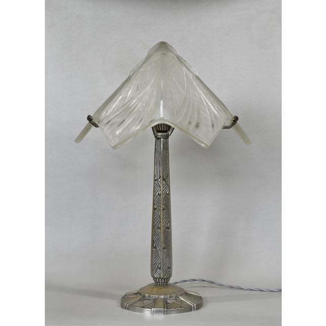 Art Deco 1930s Large French Art Deco Table Lamp by Hettier & Vincent France For Sale - Image 3 of 12