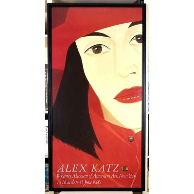 Alex Katz Red Coat Monumental Original 1986 Whitney Museum Exhibition Poster, Framed For Sale - Image 9 of 9