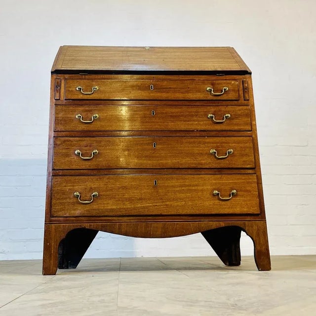 English Mahogany Secretaire, 19th Century For Sale - Image 5 of 11