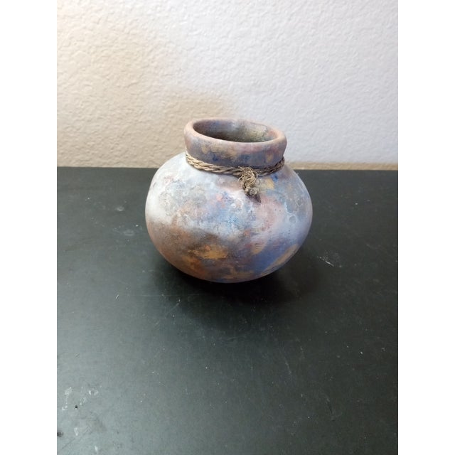 GORGEOUS Signed 6" Artisan Iridescent Raku Squat Pot This product is a 6" artisan iridescent raku squat pot, signed by the...