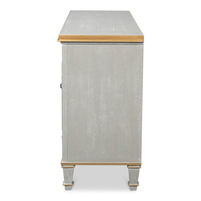 Louis XVI Buffet in Gray and Gold, 60 Inches For Sale - Image 4 of 12