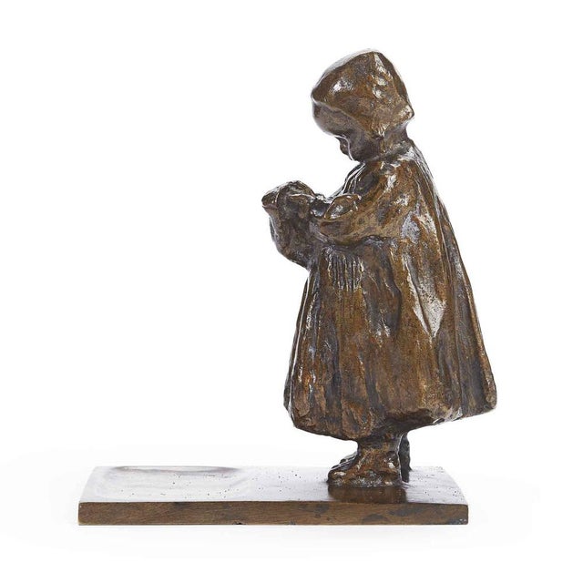 Eugenio Pellini, Nives, early 1900s, dark patina cast, signed by the artist E. Pellini (1864-1934) on the left side of the...