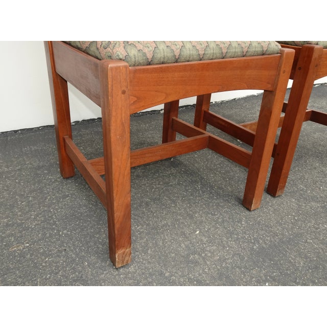 Pair of Vintage L. & J. G. Stickley Mission Cherry Wood Side Chairs For Sale - Image 11 of 12