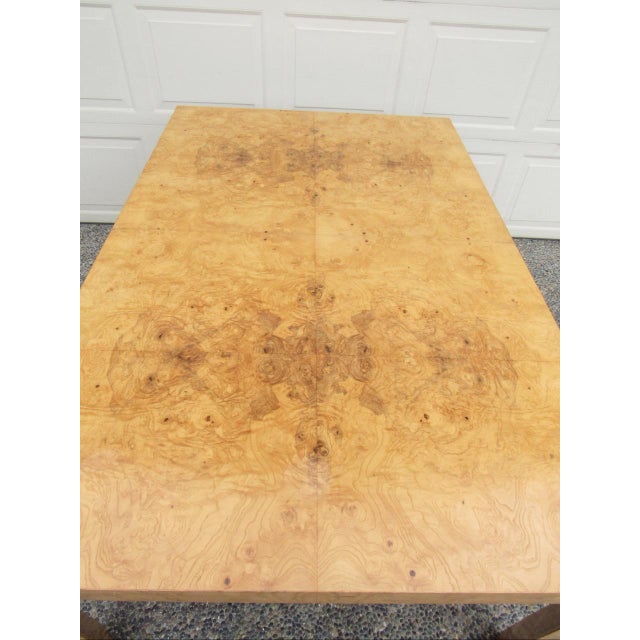 Burl Walnut Extendable Parsons Dining Table by Edward Wormley for Dunbar For Sale - Image 18 of 18