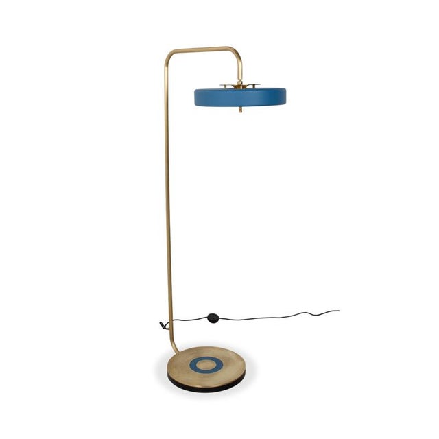 Modern Revolve Floor Lamp Gold from Bert Frank For Sale - Image 3 of 18