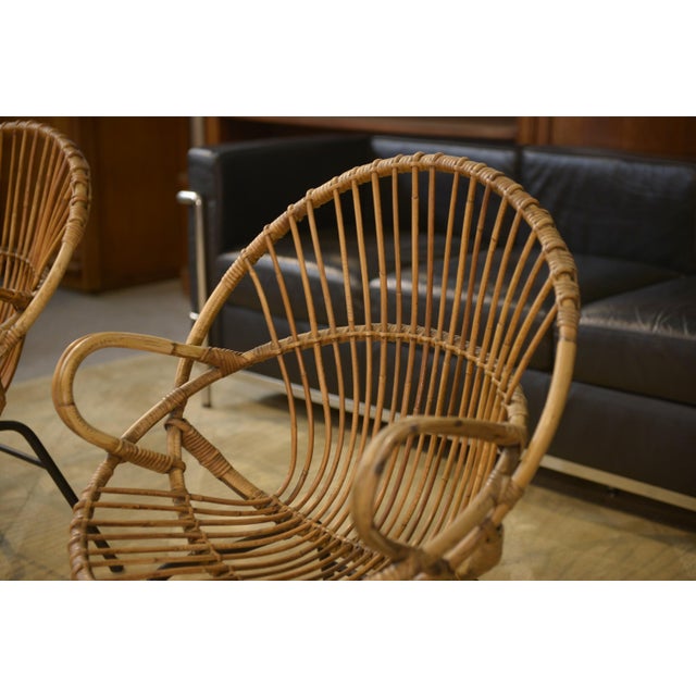 Mid-Century Modern Mid-Century Rattan Armchairs, 1960s, Set of 2 For Sale - Image 3 of 12