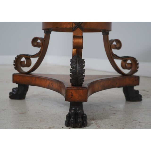 Theodore Alexander Round Iron and Burl Walnut Drum Table For Sale - Image 11 of 18