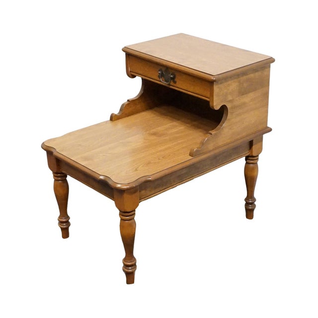 ETHAN ALLEN Heirloom Maple Nutmeg 19" Accent Step Side Table 10-8442 Has the Formica top. 25.25" High 19" Wide 27" Deep We...
