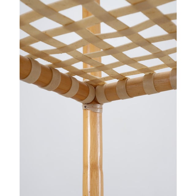 McGuire Antalya Leather Four-Tier Rattan Étagère Plant Stand For Sale - Image 10 of 18