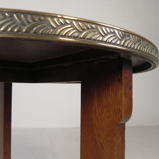 Vintage Art Deco Coffee Table with Brass Top, 1930s For Sale - Image 3 of 18