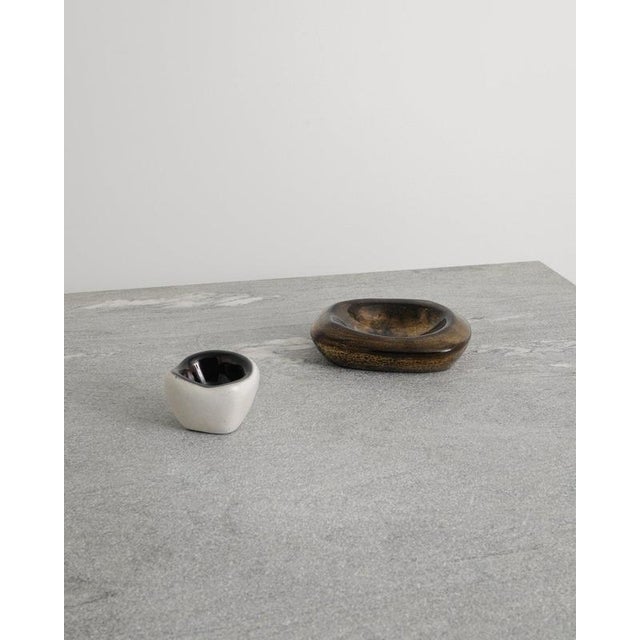 French Mid-Century White & Golden Ceramic Bowl by Denise Gatard, 1960s For Sale - Image 4 of 7