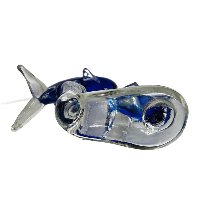 1970s Art Glass Sculpture of Two Dolphins in Murano Style For Sale - Image 9 of 13