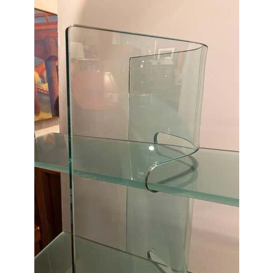 Late 20th Century Italian Molded Glass Adjustable Free-Standing Shelf For Sale - Image 5 of 9