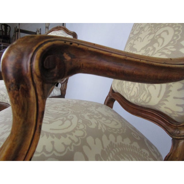 Italian 18th Century Walnut Armchairs - a Pair For Sale - Image 10 of 13