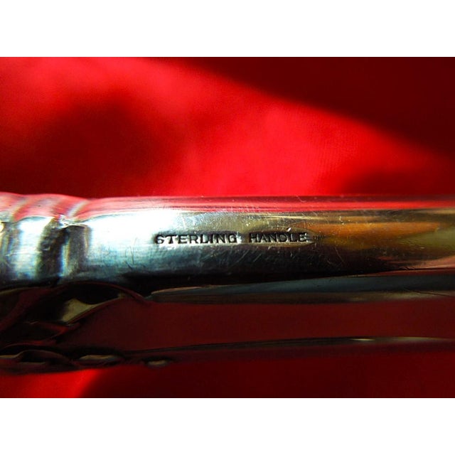 Art Deco Vintage Oneida Sterling Silver Damask Rose Pie Cake Server Hollow Handle - No Mono For Sale - Image 3 of 4