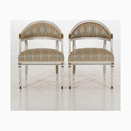 Armchairs with Detailed Bronze, Set of 2 For Sale - Image 8 of 8