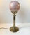 1970s Vintage Scandinavian Fluted Brass & Pink Glass Table Lamp, 1970s For Sale - Image 5 of 9