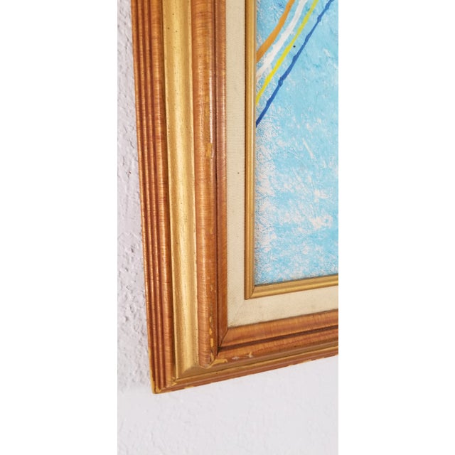 Vintage Abstract Signed Still Life Colorful Oil on Canvas Painting For Sale - Image 9 of 12