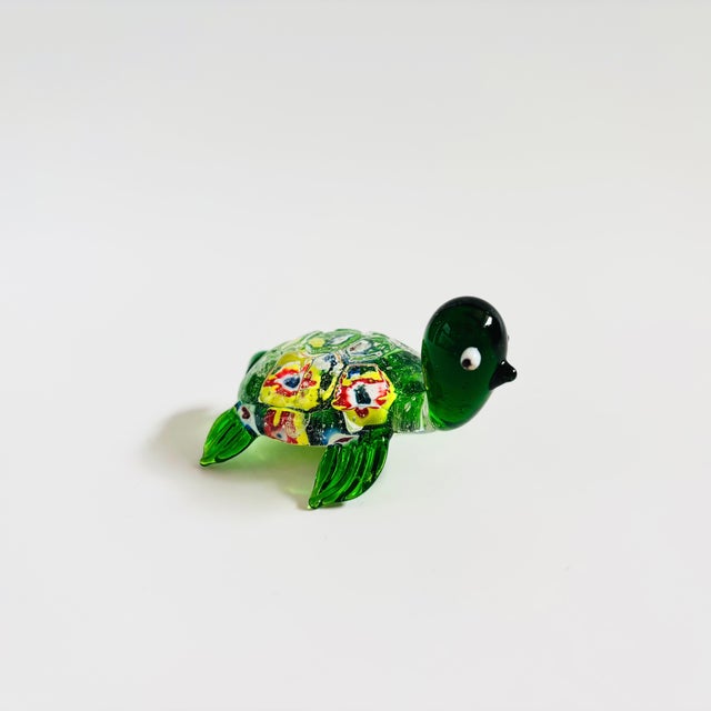 Modern Small Vintage Art Glass Turtle For Sale - Image 3 of 8