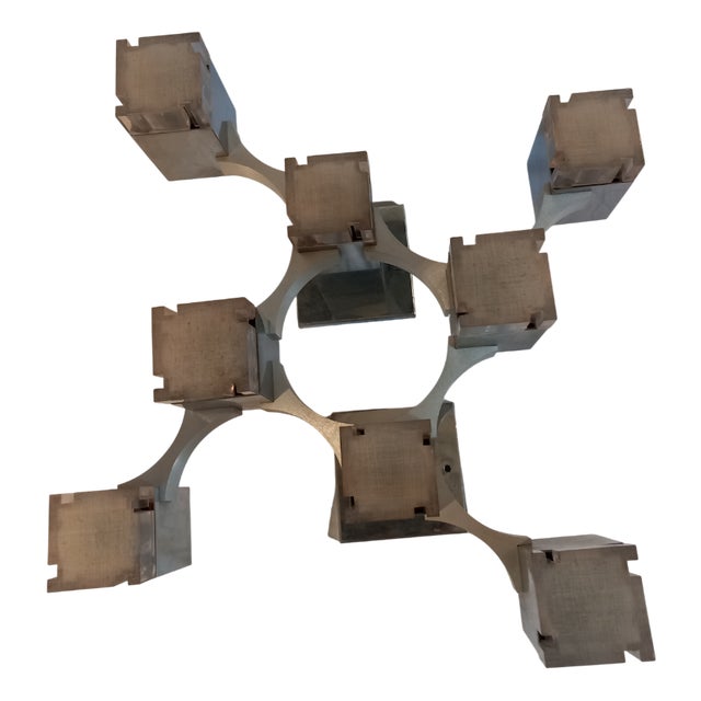 Italian Ceiling Light in Cubic Chrome Metal and Acrylic Glass by Gaetano Sciolari, 1970s For Sale