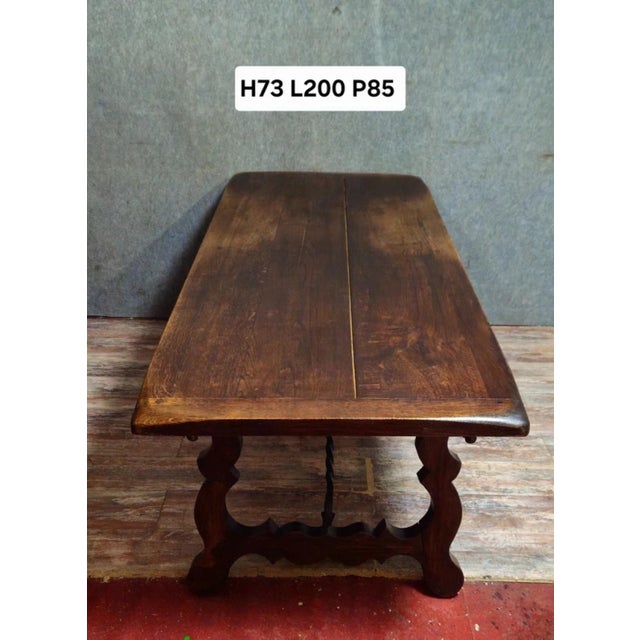Large Wooden Farmhouse Table For Sale - Image 6 of 8