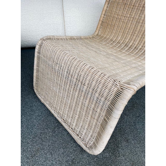 1970s Vintage Rattan Slipper Chair P3 by Tito Agnoli, Italy | Chairish