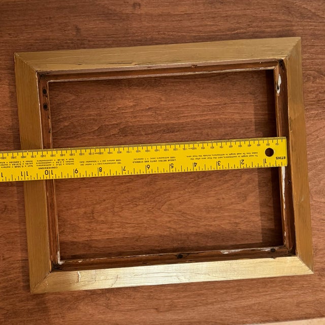 French Country Vintage-Style Distressed Gold Wood Frame – Fits 8x10 For Sale - Image 3 of 4