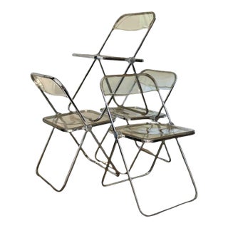 1960s Plia Folding Chairs, by Giancarlo Piretti for Anonima Castilli, Set of Four (4) For Sale