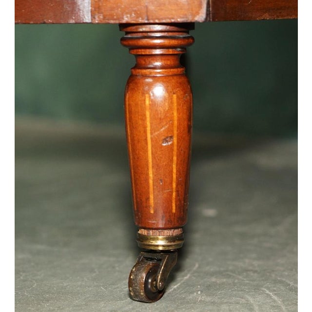 Victorian Marquetry Inlaid Hardwood Kidney Library Desk For Sale - Image 13 of 18