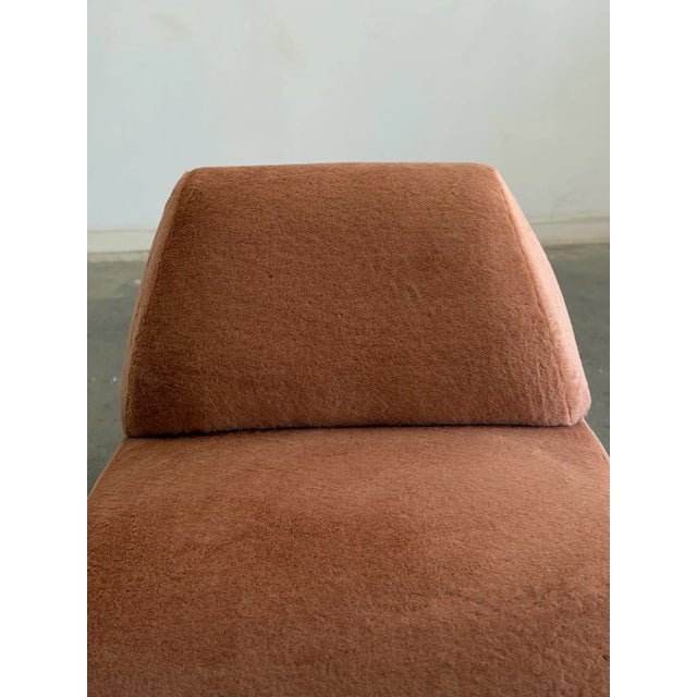 Textile Isosceles Lounge Chair in Pink Mohair For Sale - Image 7 of 11