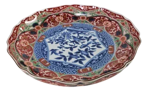 Mid-Century Maebata Japan Imari Style Porcelain Floral Serving Bowl, 12-Inch