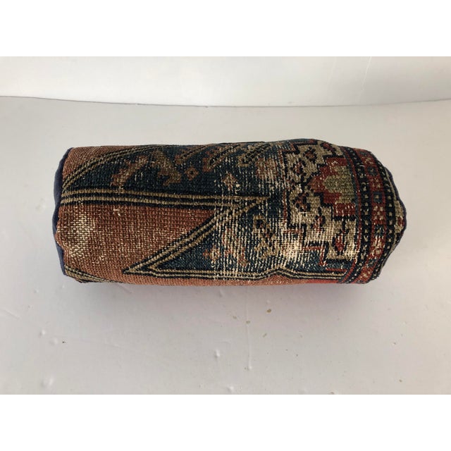 Antique Persian Rug Bolster Pillow Costume Maker , Saliha by Design 15”L X 7” D