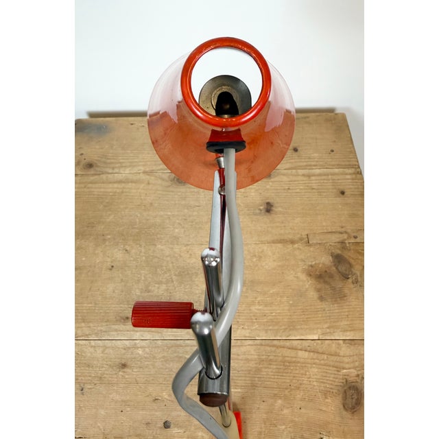 Vintage Red Table Lamp by Josef Hůrka for Lidokov, 1960s For Sale - Image 15 of 18
