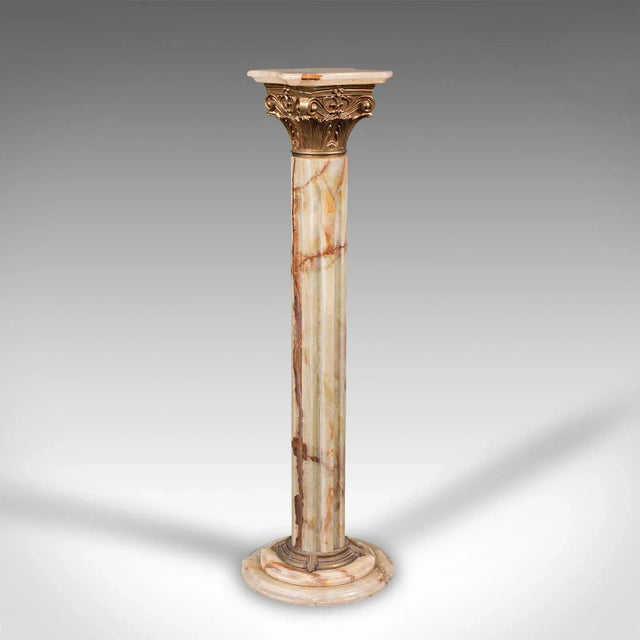 1950s Vintage Onyx Italian Decorative Jardiniere Stand For Sale - Image 13 of 13