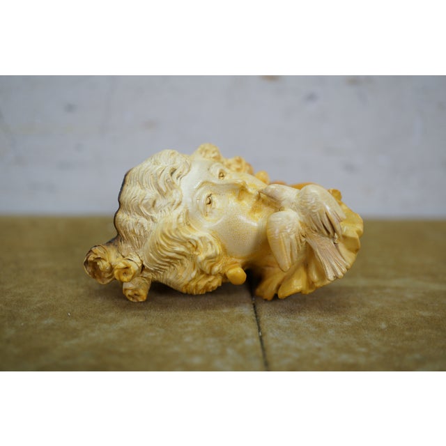 Antique Victorian Carved Meerschaum Lady & Bird Sterling Silver Collar Pipe For Sale - Image 12 of 14