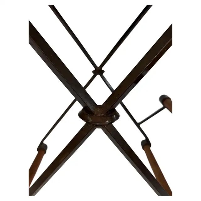 Signed Cleo Baldon Terra Wrought Iron Bar Counter X Stools Mid Century Modern For Sale - Image 14 of 17