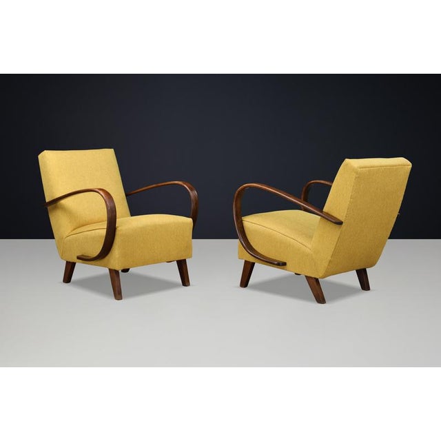 Bentwood Lounge Chairs by Jindřich Halabala, Czechoslovakia, 1940, Set of 2 For Sale - Image 4 of 10