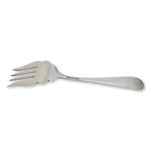 Kirk Stieff Rose Pattern Sterling Silver Cold Meat Fork For Sale - Image 4 of 4