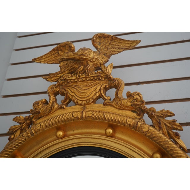 Carvers Guild Gold Federal Style Bulls Eye Mirror For Sale In Philadelphia - Image 6 of 12