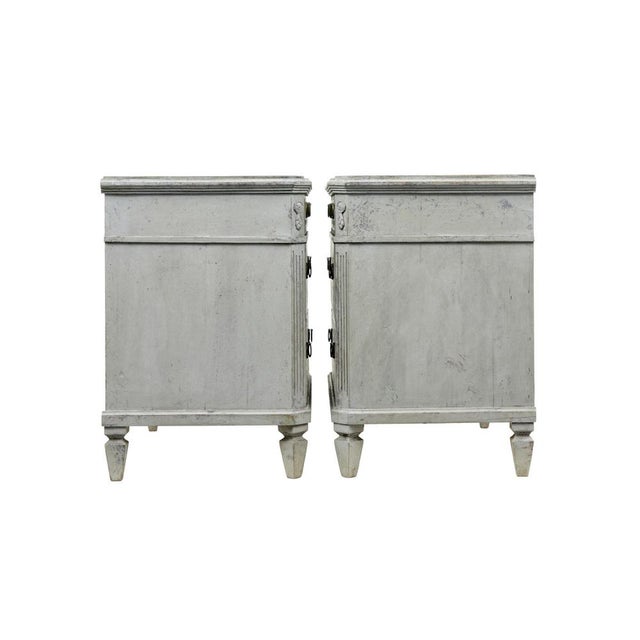 pair of 19th painted swedish chest of drawers circa 1880. good quality pair of swedish hand painted commodes, ideal for...