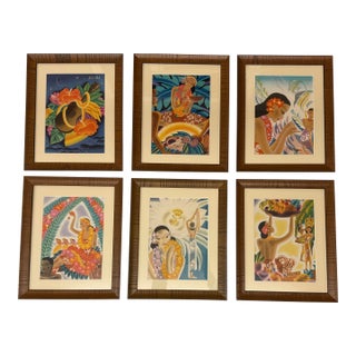 Circa 1930's Frank MacIntosh Matson Cruise Line Menu Covers, Set of Six For Sale