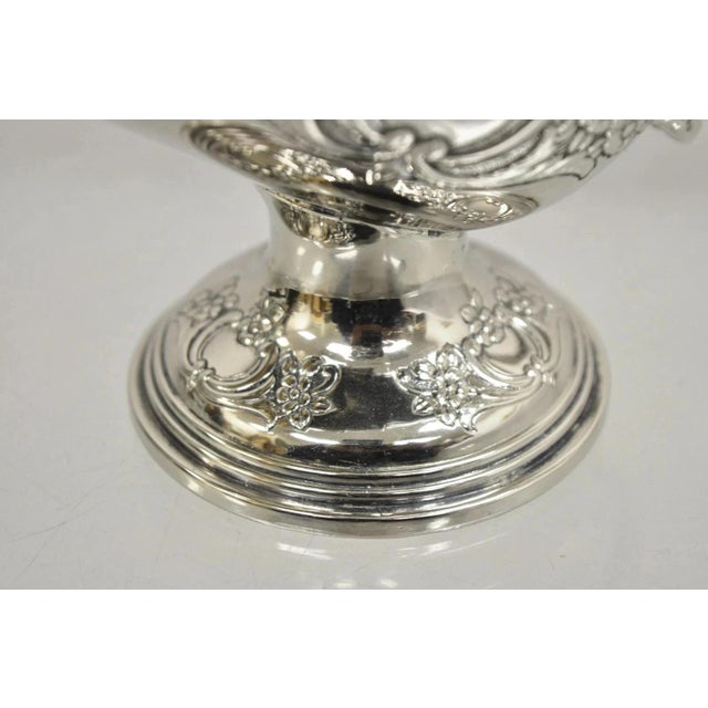 Mid 20th Century Vintage Raimond Victorian Silver Plated Copper Pedestal Sugar Scuttle Bowl For Sale - Image 5 of 10