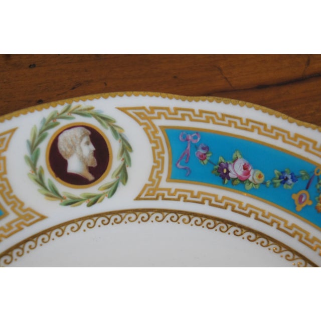 Late 19th Century Antique 1862 Minton International Exhibition Jeweled Turquoise Plates- Set of 2 For Sale - Image 12 of 13