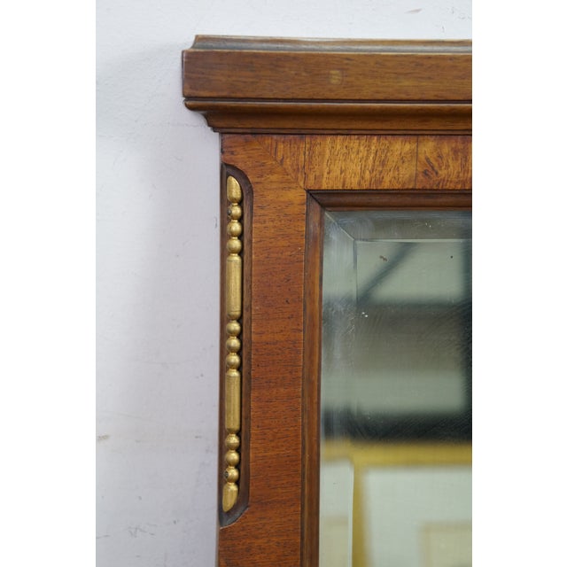 Late 19th Century Antique French Louis XVI Mahogany Ormolu Overmantle Mirror Dresser Backsplash 49" For Sale - Image 5 of 14