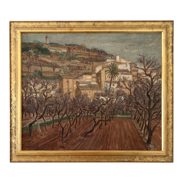 Vintage 1920s Swedish Oil Painting - Mallorca by Lasse Johnson For Sale