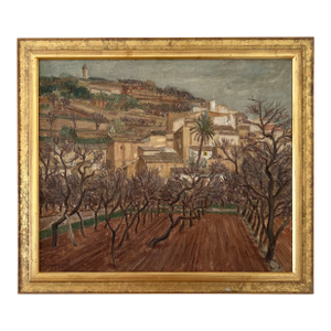 Vintage 1920s Swedish Oil Painting - Mallorca by Lasse Johnson