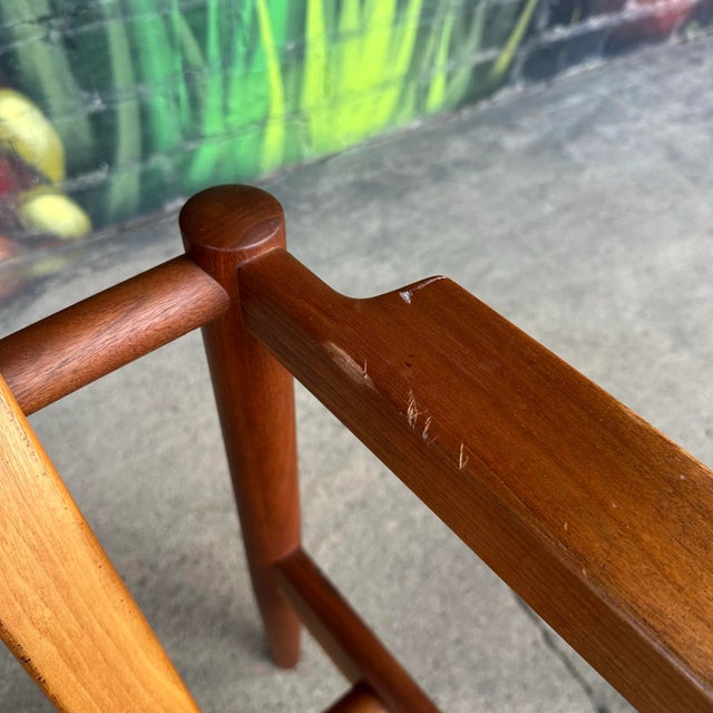 Brown Børge Jensen & Sønner Teak Lounge Chair and Ottoman for Bernstorffsmide Møbelfabrik For Sale - Image 8 of 12