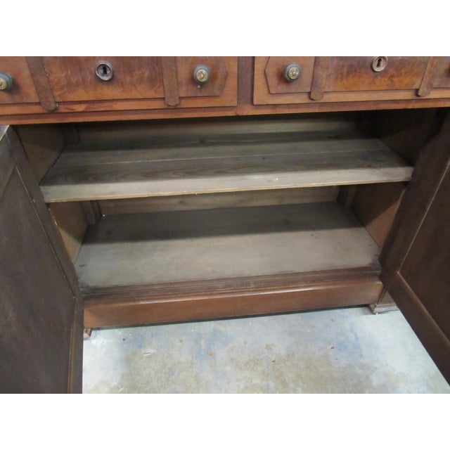 Antique Victorian Walnut Step-Back China Cabinet With Glass Doors, 19th Century Style For Sale - Image 4 of 5