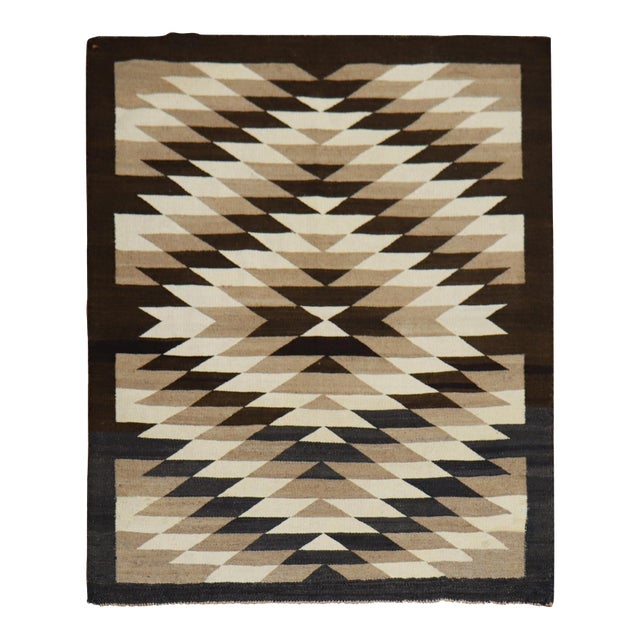 Vintage Zabihi Collection Tribal Geometric American Navajo Rug - 3' x 3'8" For Sale